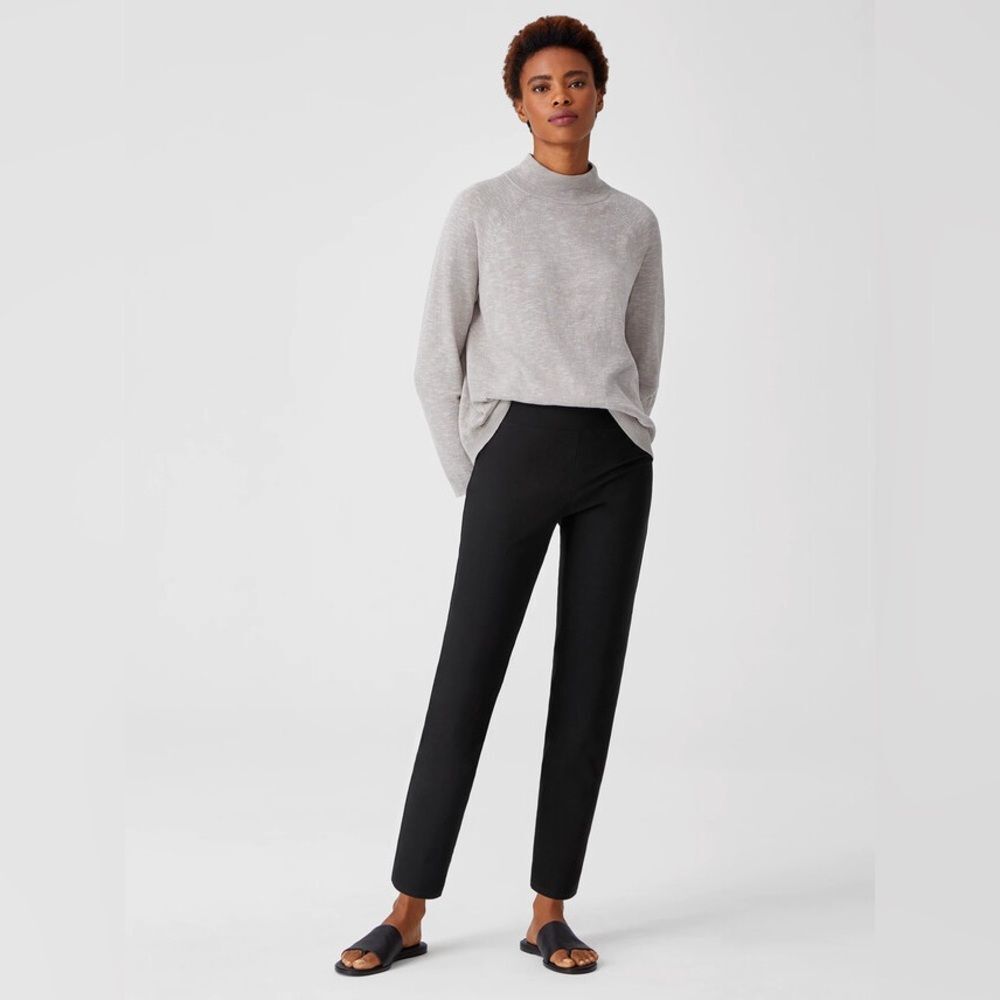Eileen Fisher Black Stretch Crepe High Waisted Pant XL Comfortable Office Chic